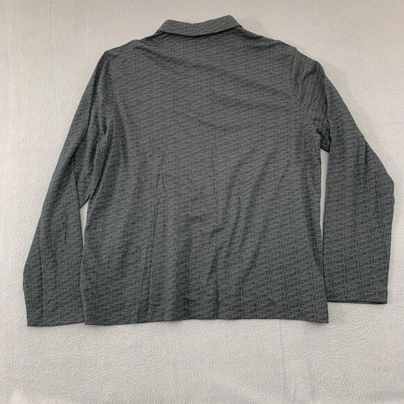 Awearness Kenneth Cole Polo Shirt Mens 2XL Gray Slim Fit Long Sleeve Geometric - Picture 13 of 16